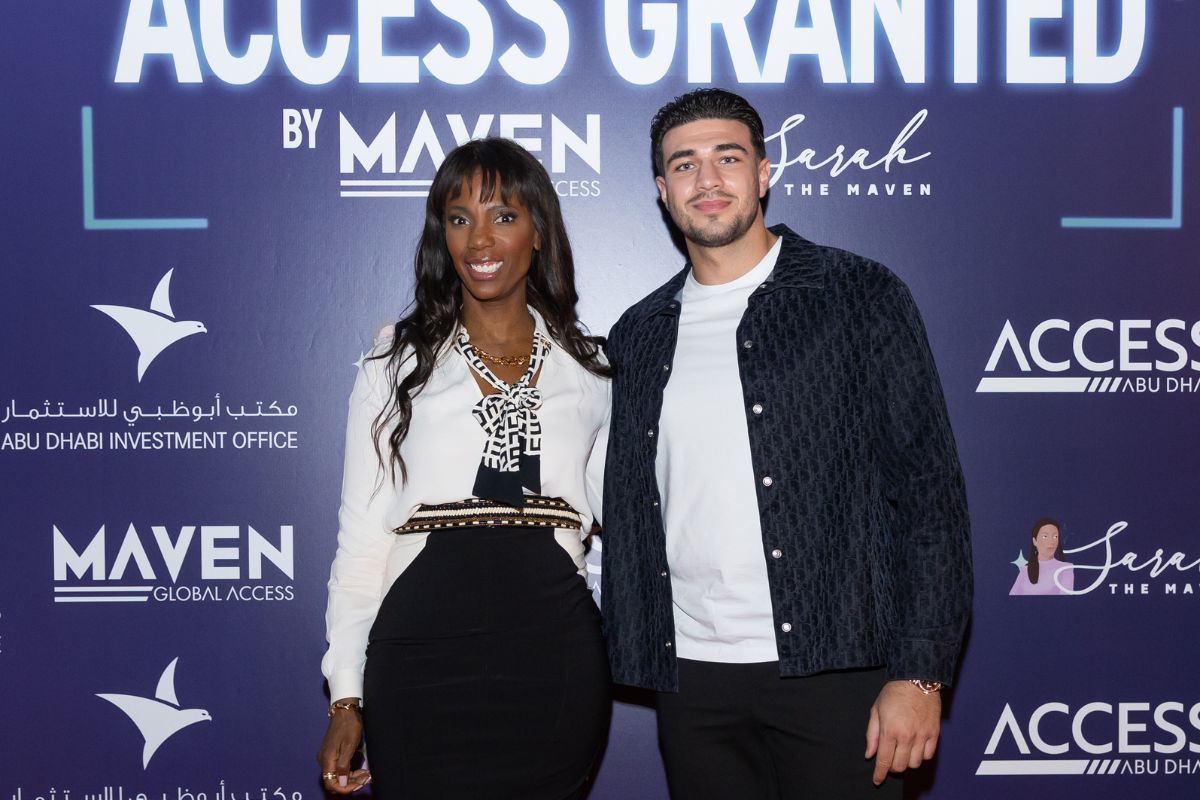 Sarah Omelewu with Tommy Fury, Idris Elba