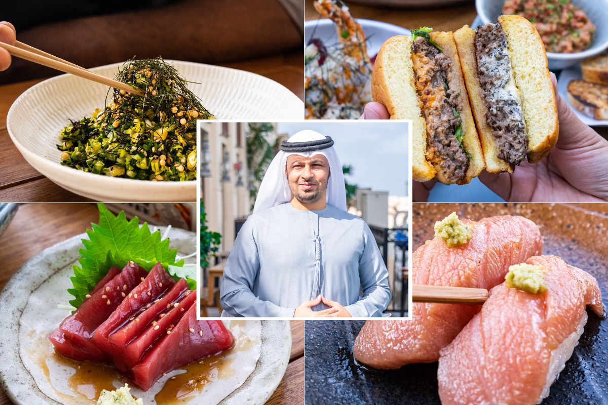 3Fils in Abu Dhabi 3Fils assortment of scrumptious dishes and featured in the middle, Ahmed Abdelhakim, founder of 3 Fils