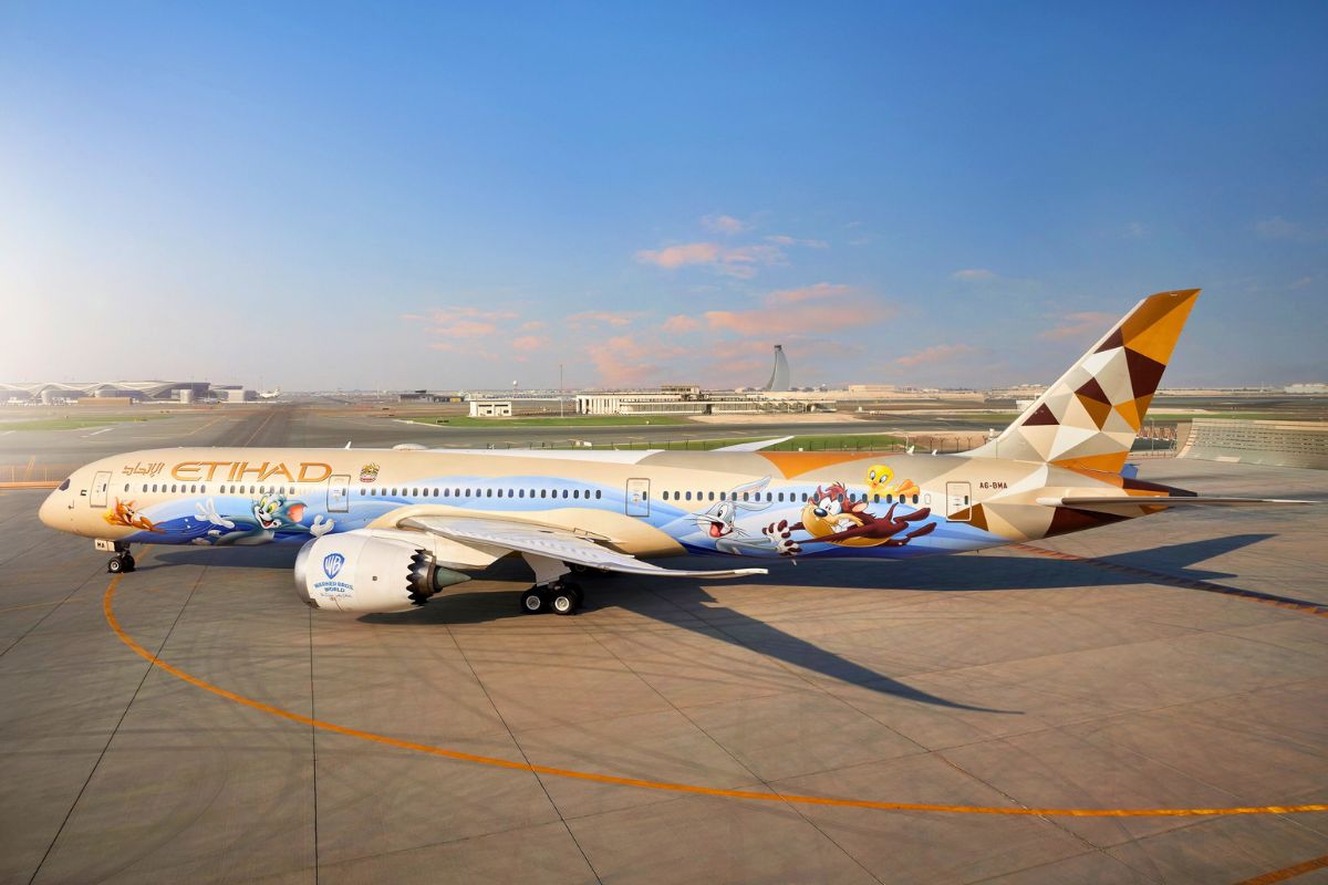 Etihad Airways plane team up Warner Bros Etihad Airways plane team up Warner Bros